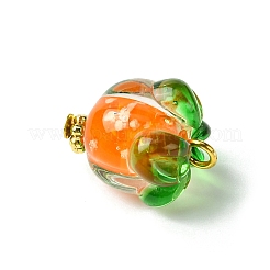 ガラスチャーム  柿  ミックスカラー  15.5x13mm  穴：3mm&nbsp;PALLOY-JF02561