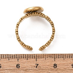 Flower 304 Stainless Steel Cuff Ring Components&nbsp;STAS-P454-05B-G