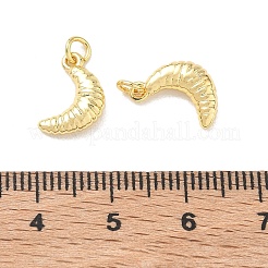 真鍮製チャーム  質感のあるチャームを持つ月  18KGP本金メッキ  ムーン  12.5x8x3.5mm  穴：2.5mm&nbsp;KK-E797-02B-G