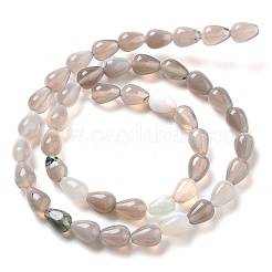 Natural Grey Agate Beads Strands&nbsp;G-B106-A13-01