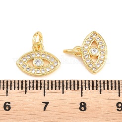 真鍮マイクロパヴェクリアキュービックジルコニアチャーム  馬の目のチャーム  18KGP本金メッキ  9.5x12x2mm  穴：3mm&nbsp;ZIRC-F148-04G