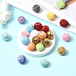 不透明なアクリルビーズ  プラスチック付き  ラウンド  ミックスカラー  20mm  穴：2mm  25pc&nbsp;OACR-SZ0015-59D