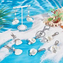 Angel Acrylic & Glass Pearl & Shell Pendant Decorations&nbsp;HJEW-GO00037