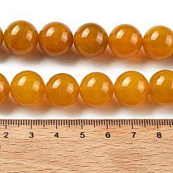 天然マルチカラー瑪瑙ビーズ連売り  染め＆加熱  ラウンド  ゴールデンロッド  14mm  穴：1.5mm  約28個/連  15.31''（38.9センチメートル）&nbsp;G-A261-B18-14mm