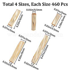 1840種類のスタイルのガラスツイストビューグルビーズ4個  メタリックカラー  ゴールド  5~12x2mm  穴：0.5mm  460個/スタイル&nbsp;SEED-CN0001-43A