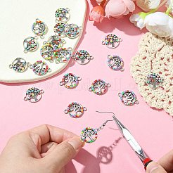 20Pcs 2 Styles Alloy Enamel Tree of Life Connector Charms&nbsp;FIND-CJ0001-62