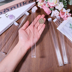 蓋付き透明チューブプラスチックビーズ容器  透明  23.3x1.85cm  内径：1.8のCM&nbsp;CON-WH0092-81A