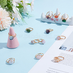 12Pcs Natural Gemstone Finger Rings&nbsp;RJEW-HY00004