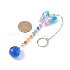 Glass Teardrop Pendant Decorations&nbsp;HJEW-JM01581-04