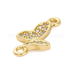 真鍮製クリアキュービックジルコニアコネクタチャーム/リンク  14KGP本金メッキ  蝶  12x11.5x2mm  穴：1.2mm&nbsp;FIND-L019-07G-07
