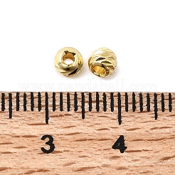 Corrugated Round Brass Beads&nbsp;KK-H520-03A-G