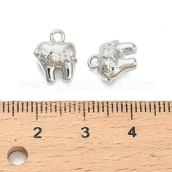 真鍮製マイクロパヴェキュービックジルコニアチャーム  歯  プラチナ  11x9.5x7.5mm  穴：1.6mm&nbsp;KK-C155-22P