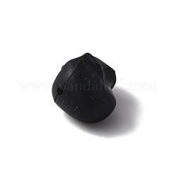 環境にやさしいシリコーンビーズ  スカル  ブラック  21x16x20mm  穴：2.5mm&nbsp;FIND-WH0044-83G