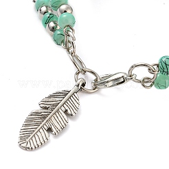 Synthetic Turquoise Beaded Double Layer Multi-strand Bracelet&nbsp;KL0970