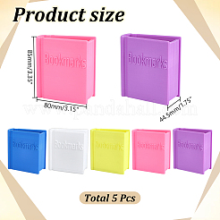 5個 5色 プラスチック製 ブック型ブックマークホルダー  ミックスカラー  80x44.5x85mm  1pc /カラー&nbsp;AJEW-WR0004-18