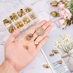 合金チベット風コードエンド  混合図形  アンティーク黄金  ボックス：13x8.4x1.75cm  コードエンド：78個/箱&nbsp;TIBEB-PH0004-47AG