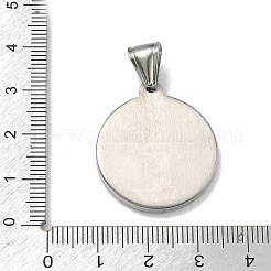 304ステンレスペンダント  太極拳/陰陽のお守り  エナメル  ステンレス鋼色  29x25x3.5mm  穴：4mm&nbsp;STAS-D222-01P