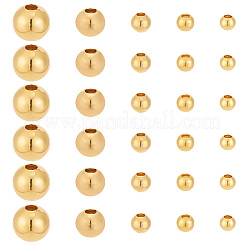 600個5スタイル真鍮ビーズ  ラウンド  18KGP本金メッキ  2~5mm  穴：0.8~1.5mm&nbsp;KK-PH0005-63