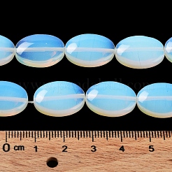 オパールビーズ連売り  フラットオーバル  17.5~18x12.5~13x6mm  穴：1.2mm  約22個/連  15.55''（39.5センチメートル）&nbsp;G-L164-A-38