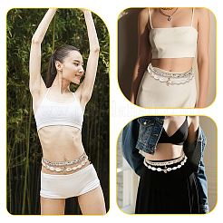 6Pcs 6 Styles Summer Beach Glass Seed Beads and Natural Cowrie Shell Beaded Waist Belly Chains Sets for Women&nbsp;AJEW-WH20019-89