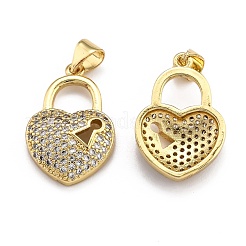 Brass Micro Pave Clear Cubic Zirconia Pendants&nbsp;ZIRC-J025-65G