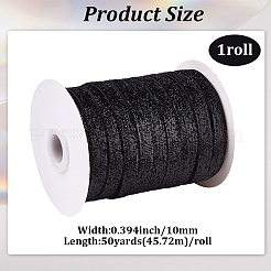 グリッタースパークルリボン1ロール  ポリエステル＆ナイロンリボン  ブラック  3/8インチ（9.5~10mm）  約50ヤード/ロール（45.72メートル/ロール）&nbsp;SRIB-CY0001-19D