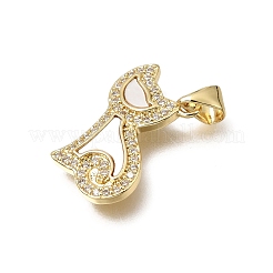 Brass Micro Pave Clear Cubic Zirconia Pendants&nbsp;CU-CBAF50C-10G