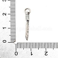 S925スターリングシルバーペンダント  ナイフチャーム  アンティークシルバー  20x3x2.5mm  穴：2.5mm&nbsp;STER-Q006-01AS
