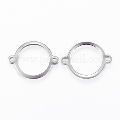 変色しにくい201ステンレススチールリンクコネクター  リング/円  ステンレス鋼色  21x16x1mm  穴：1.5mm&nbsp;STAS-H422-22P