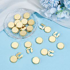 20Pcs Flat Round Brass Button Covers Settings&nbsp;BUTT-ME0001-48D