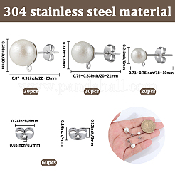 304 Stainless Steel Stud Earring Findings&nbsp;EJEW-SP0001-17C