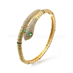 Brass Micro Pave Cubic Zirconia Bangles for Women&nbsp;BJEW-H203-01A-G