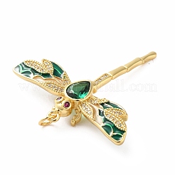 Rack Plating Brass Micro Pave Cubic Zirconia Pendants&nbsp;KK-E281-07G-01