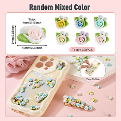 200Pcs Flower Opaque Resin Cabochons&nbsp;CRES-TA0001-73