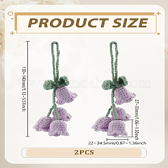 2Pcs Lily of the Valley Kintting Cotton Wool Pendant Decorations&nbsp;HJEW-LP0002-93A