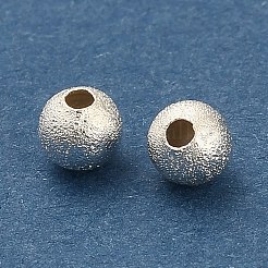 ラウンド真鍮製ビーズ  長持ちメッキ  ラックめっき  鉛フリー＆カドミウムフリー  銀  4x3.5mm  穴：1.2mm&nbsp;KK-A276-01A-S