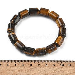 コラム天然タイガーアイビーズストレッチブレスレット女性男性用  内径：2.17インチ（5.5cm）&nbsp;BJEW-A148-01A-21