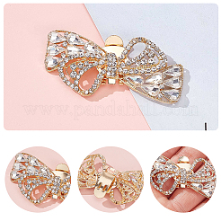 2Pcs Bowknot Alloy Rhinestone Shoe Decorations&nbsp;FIND-CP0002-28A