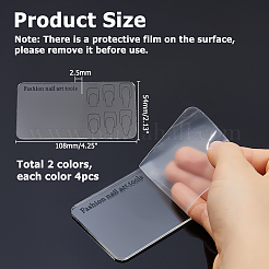 8Pcs 2 Colors Transparent Acrylic Color Palette&nbsp;MRMJ-HS0001-05