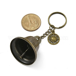 鉄のベルと中空の合金ペンダントキーホルダー  アイアン製キーリング  太陽  8.9cm  日：20x16x2mm&nbsp;KEYC-JKC00998-01