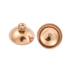 304ステンレススチールビーズキャップペンダントベイル  グローブガラスバブルカバーペンダント用  ローズゴールド  8mm  穴：1.8mm&nbsp;STAS-G224-24RG-10