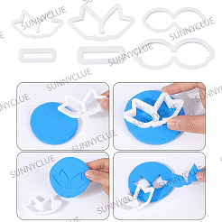 4箱2種類のプラスチック型  DIY 陶芸と粘土の道具  蝶結びの材料  ホワイト  20.5x48x12mm  2 箱/スタイル&nbsp;DIY-SC0030-52B