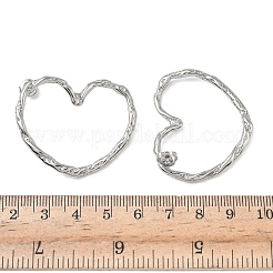 304ステンレススチール中空ハートスタッドピアス  ステンレス鋼色  34.5x41mm&nbsp;EJEW-K268-55P