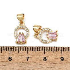 Brass Micro Pave Cubic Zirconia Charms&nbsp;KK-C132-09G
