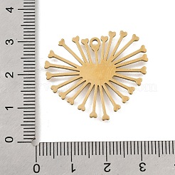 ステンレスペンダント201個  レーザー切断  太陽のハートチャーム  ゴールドカラー  26x30.5x1mm  穴：1.6mm&nbsp;STAS-S176-16G