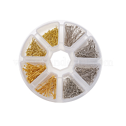 真鍮のボールヘッドピン  プラチナ·ゴールデン  16mm / 20mm / 25mm / 30mmx0.6mm  22ゲージ  ヘッド：2mm  700個/箱&nbsp;KK-TA0007-16