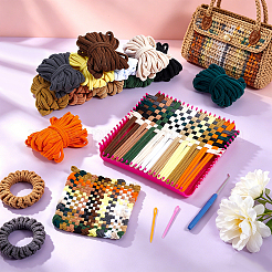 960Pcs 12 Colors Polyester Hair Accessories&nbsp;KNIT-TW0001-01A
