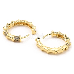 Rack Plating Brass Micro Pave Clear Cubic Zirconia Hoop Earrings&nbsp;EJEW-M223-08G