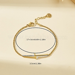 Korean Style 201 Stainless Steel Crystal Rhinestone Double Letter L Link Bracelets for Women&nbsp;NJ2607