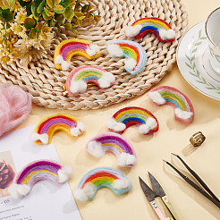10Pcs 5 Colors Handwork Felt Needle Felting Rainbow Ornaments&nbsp;AJEW-BC0001-98